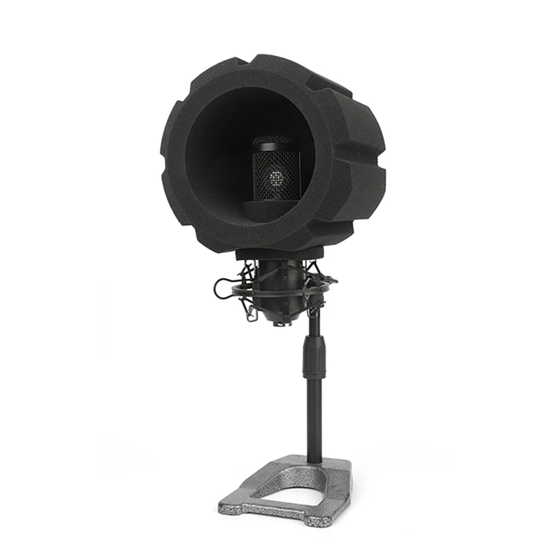 F2 mikrofon kondenser profesional, layar Studio Filter akustik kaca depan rekaman mikrofon jaring hitam mudah digunakan