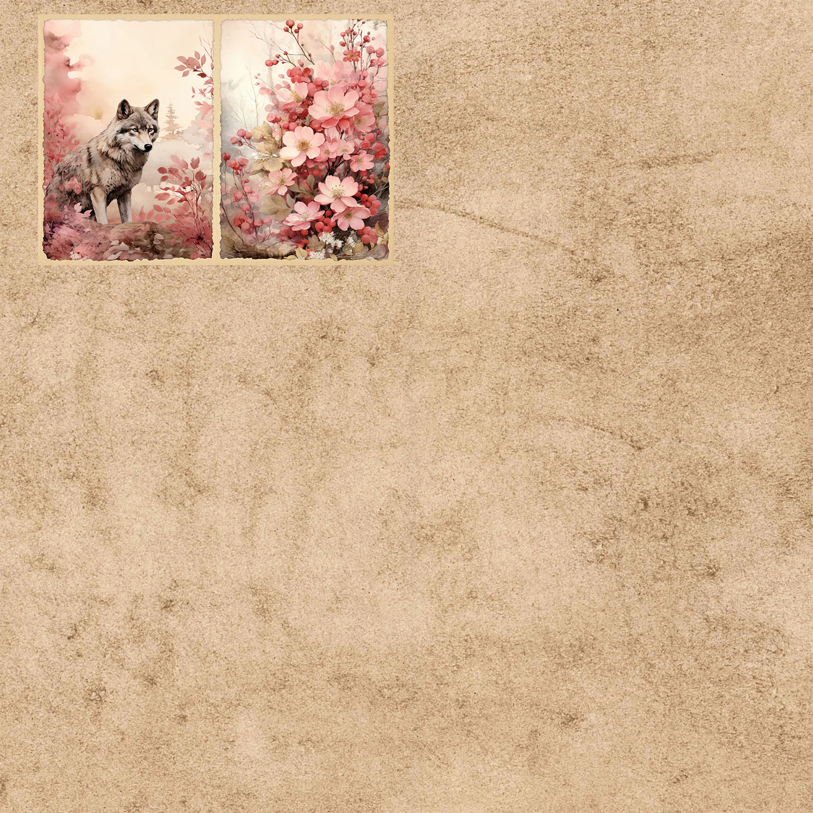 10 Sheets A5 Size Animal Forest Pink Background Vintage Grunge Journal Planning Scrapbooking