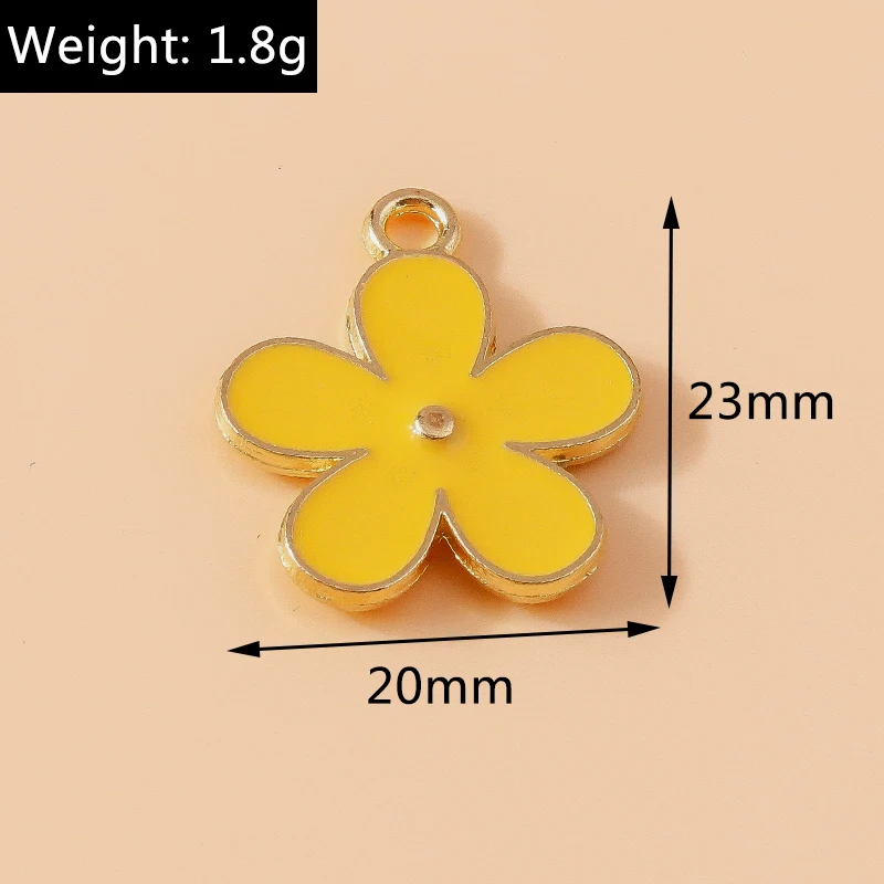 10 Stück niedliche, gemischte Emaille-Blumen-Anhänger zum Basteln von Ohrringen, Halsketten, Armbändern, DIY-Bastelarbeiten, Schmuckzubehör und Geschenken ﻿ – Detail 9