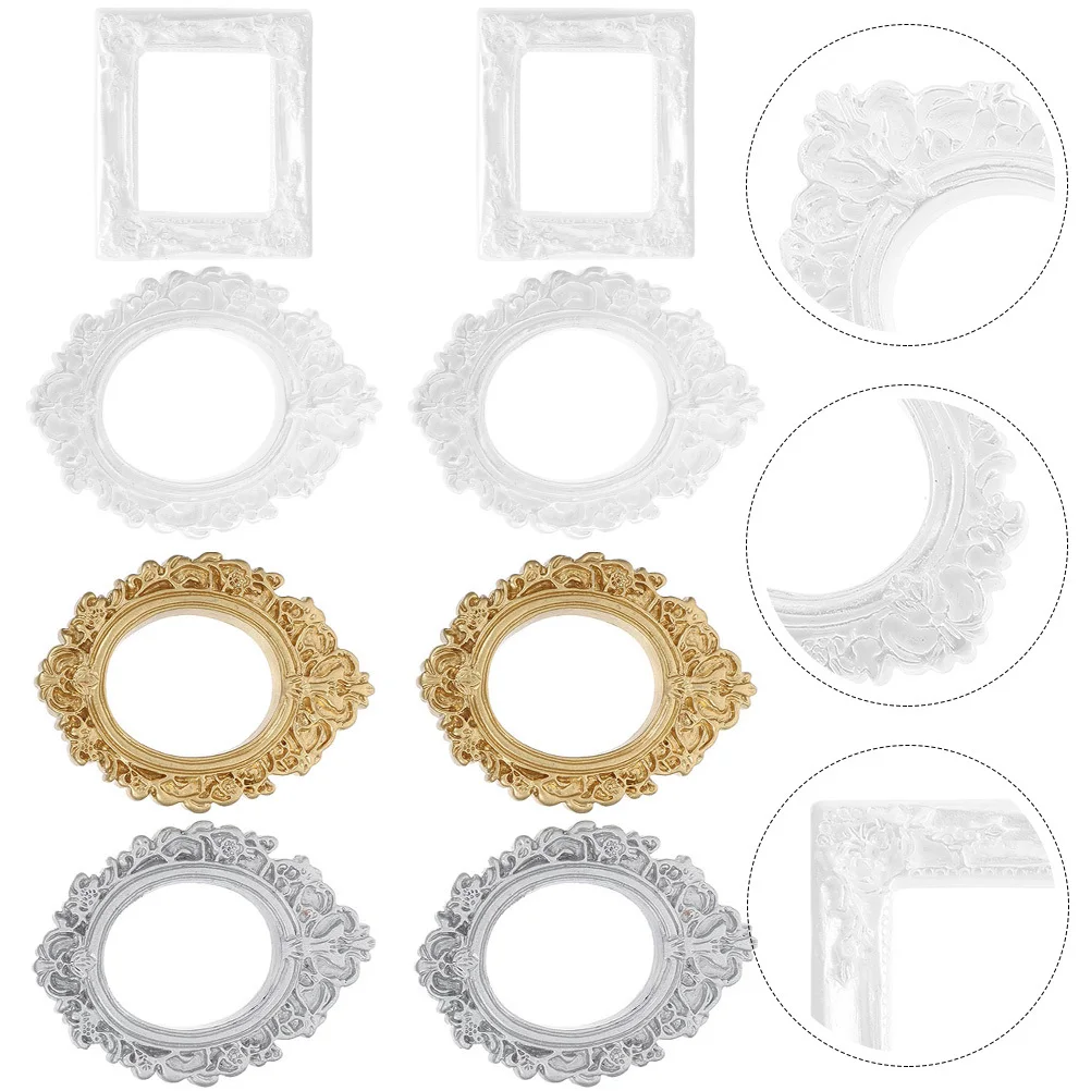 

8Pcs Mini Resin Photo Frame Accessories DIY Crafts Making Material Environmentally Friendly Decor Mini Resin Photo Frame