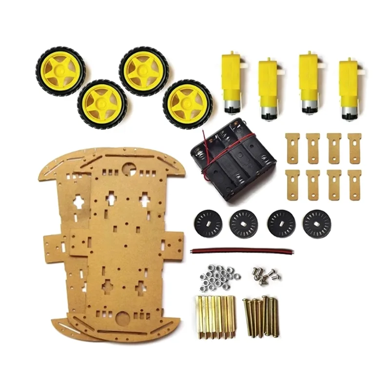 Picture 4: Double-Layer 4WD Smart Robot Car Chassis Kit with Motors Wheels Acrylic Plates DIY Unassembled Platform for Arduino Project