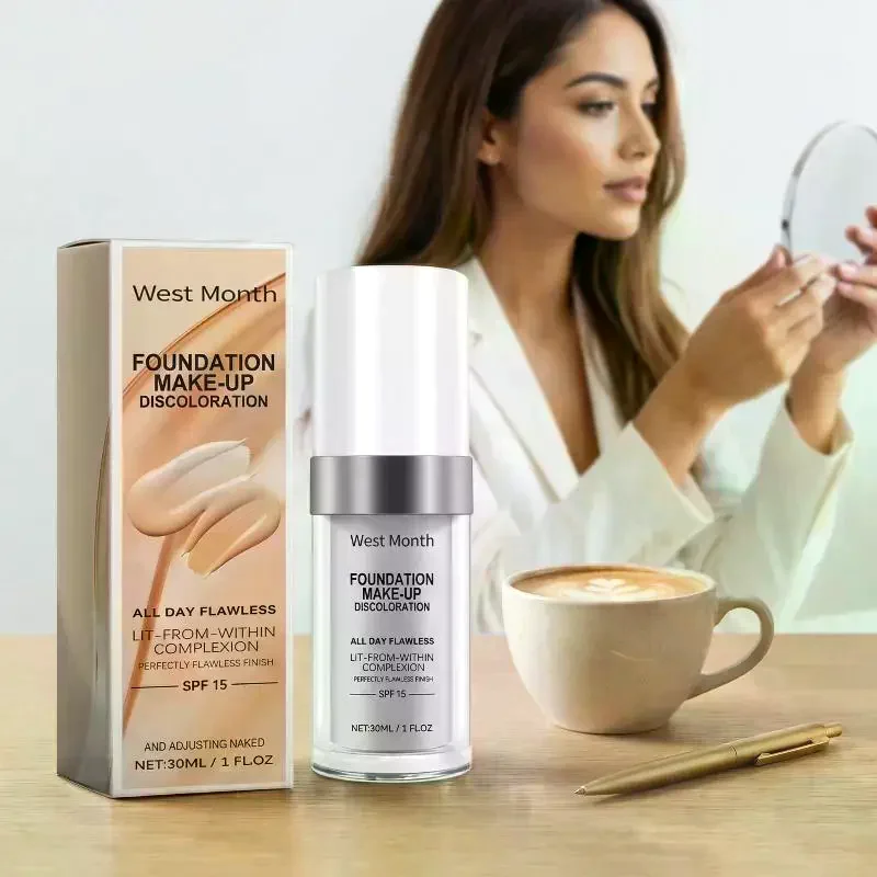 30ML Long Lasting Oil Control Matte Color Changing Foundation Full Coverage Waterproof Concealer for Outdoor Sports