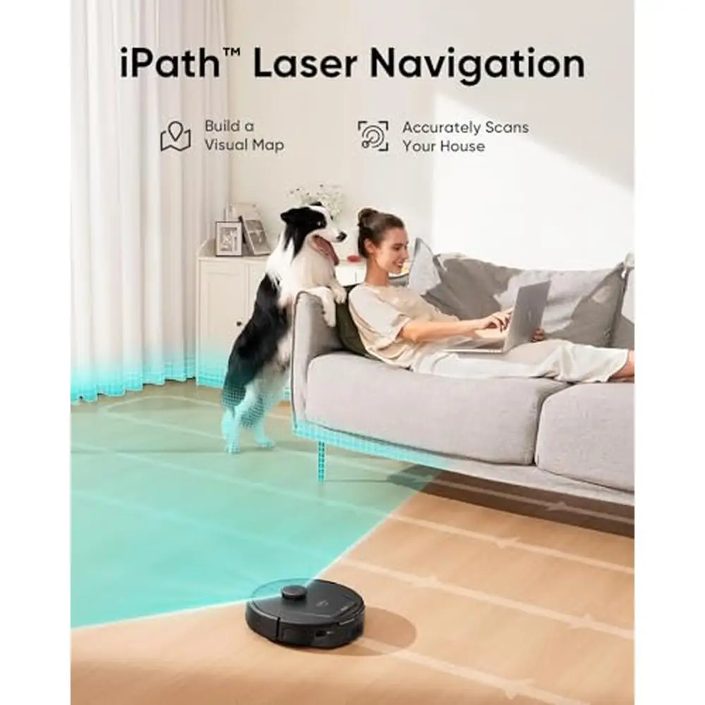 5,000 Pa Suction Robot Vacuum with iPath Laser Navigation Efficient Cleaning Intelligent Suction Control