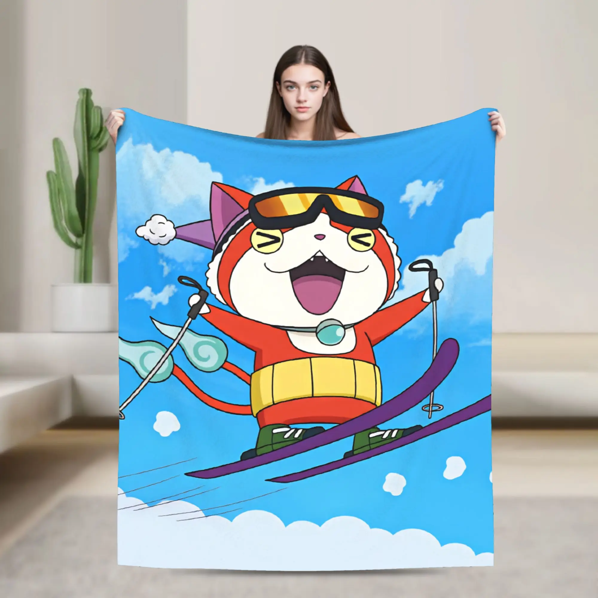 Yokai Watchs  Blankets  Warm Comfortable Plush Throw Blanket For Kids Adult Couch Chair Sofa Bed Flannel Bedspread Bed Cover