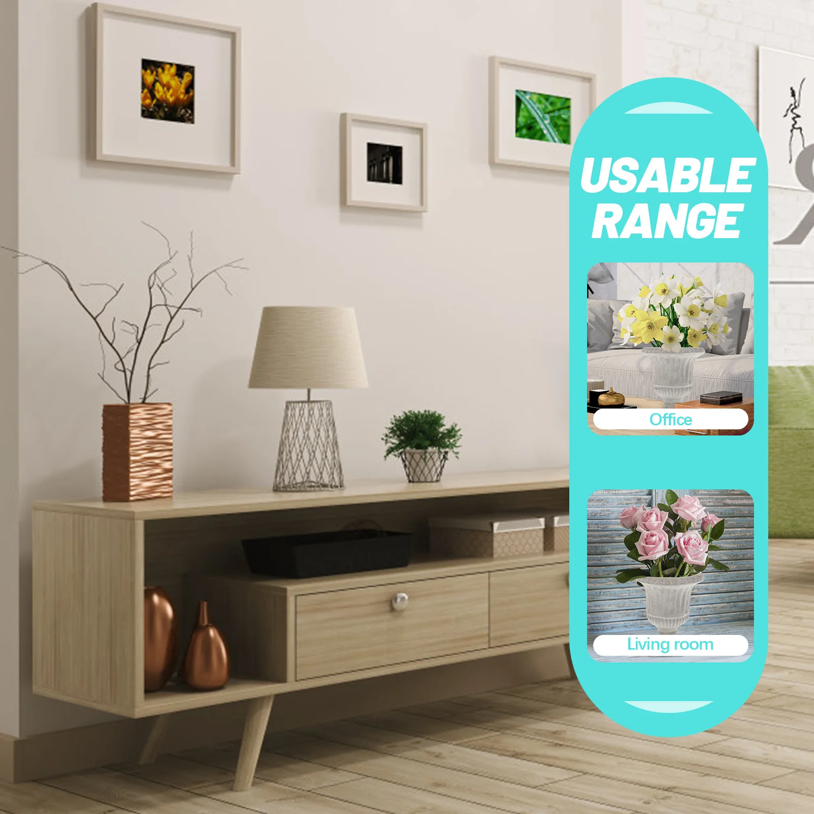 

1Pcs Cement Flower Vase Creative Design Material Desktop Ornament Hydroponic Plant Bottle for Home Office Decor