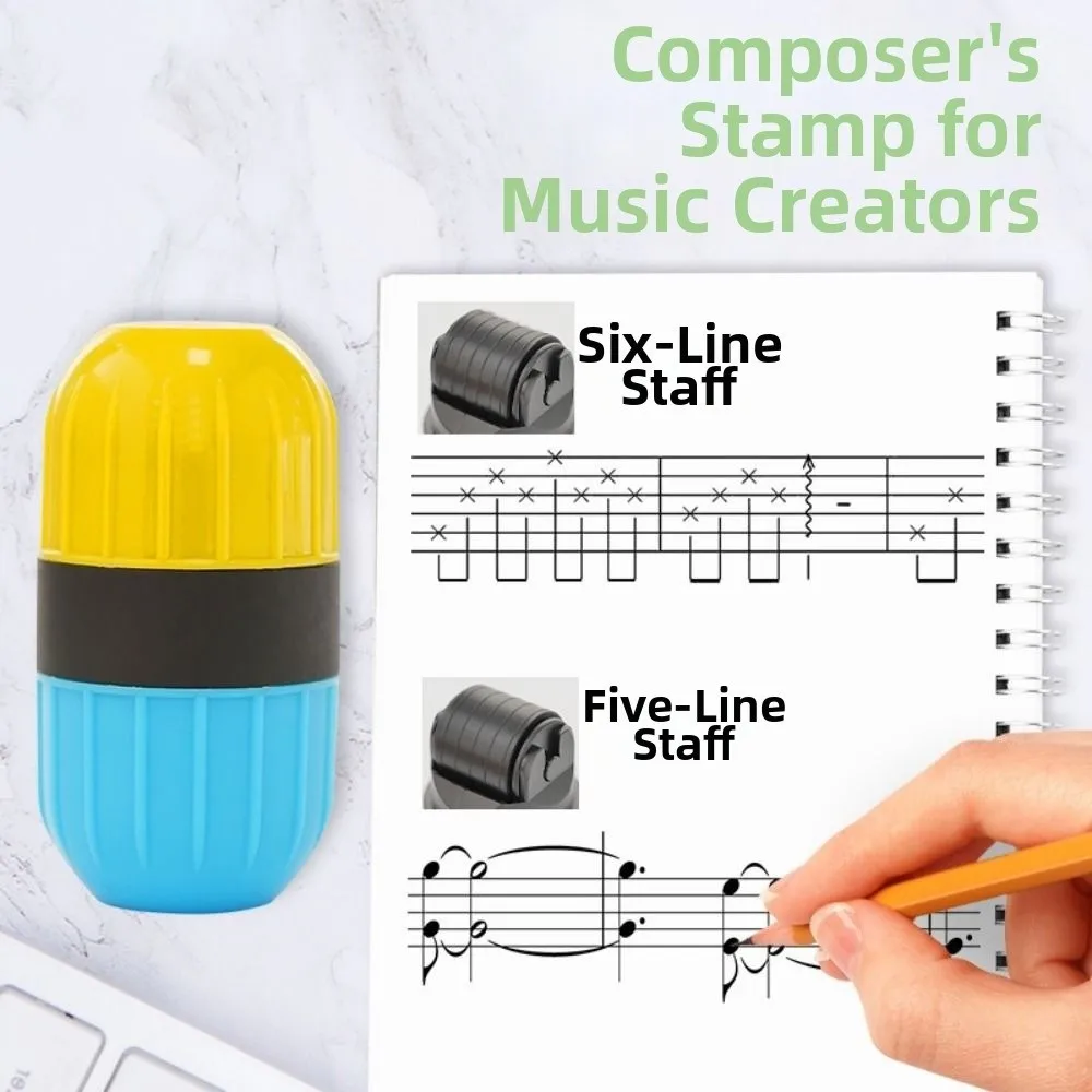 5-Line Staff Sheet music stamp tool Rolling Stamps 6-Line Staff Music Notation Stamp Staff Diagrams Reusable