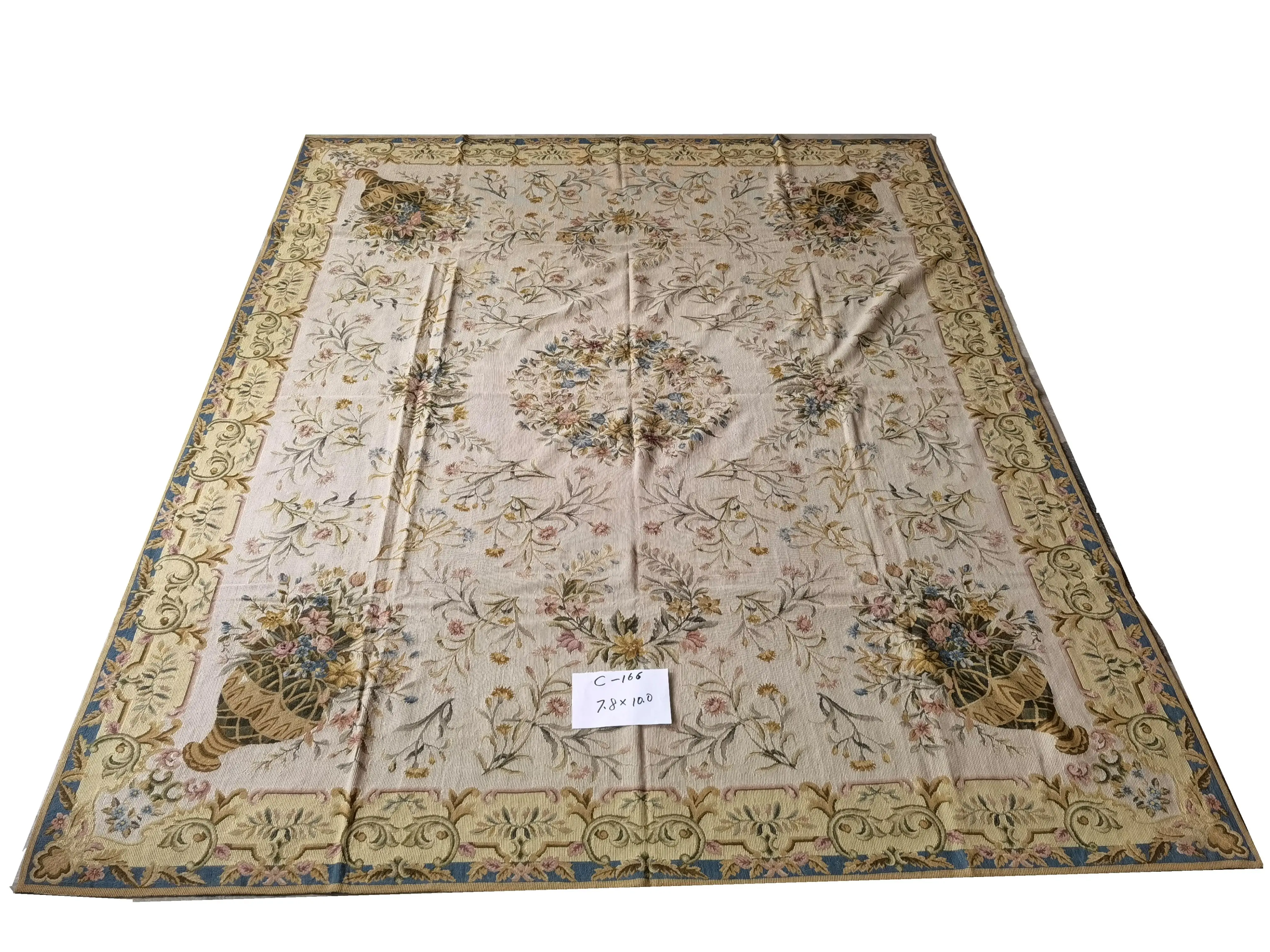 Free shipping 10K 7.8'X10' Needlepoint Woolen Rug,10K Rice Stitched field & Cross Stitched rugs 238x305cm