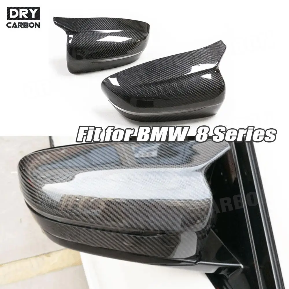 Dry Carbon Fiber Sideview Mirror Cover for BMW 5 8 Series F90 M5 F91 F92 M8 2018 UP Add On Style Accessories Trims