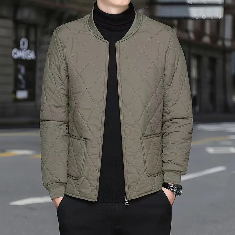 

Men Autumn Winter Coat Thicken Fleece Warm Pocket Male Plush Jacket Retro Simple Solid Color Long Sleeve Zipper Man Outerwear