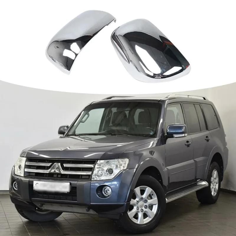 

For 07-19 Mitsubishi Pajero Side Mirror Cover Rearview Mirror Shell Chrome Trim