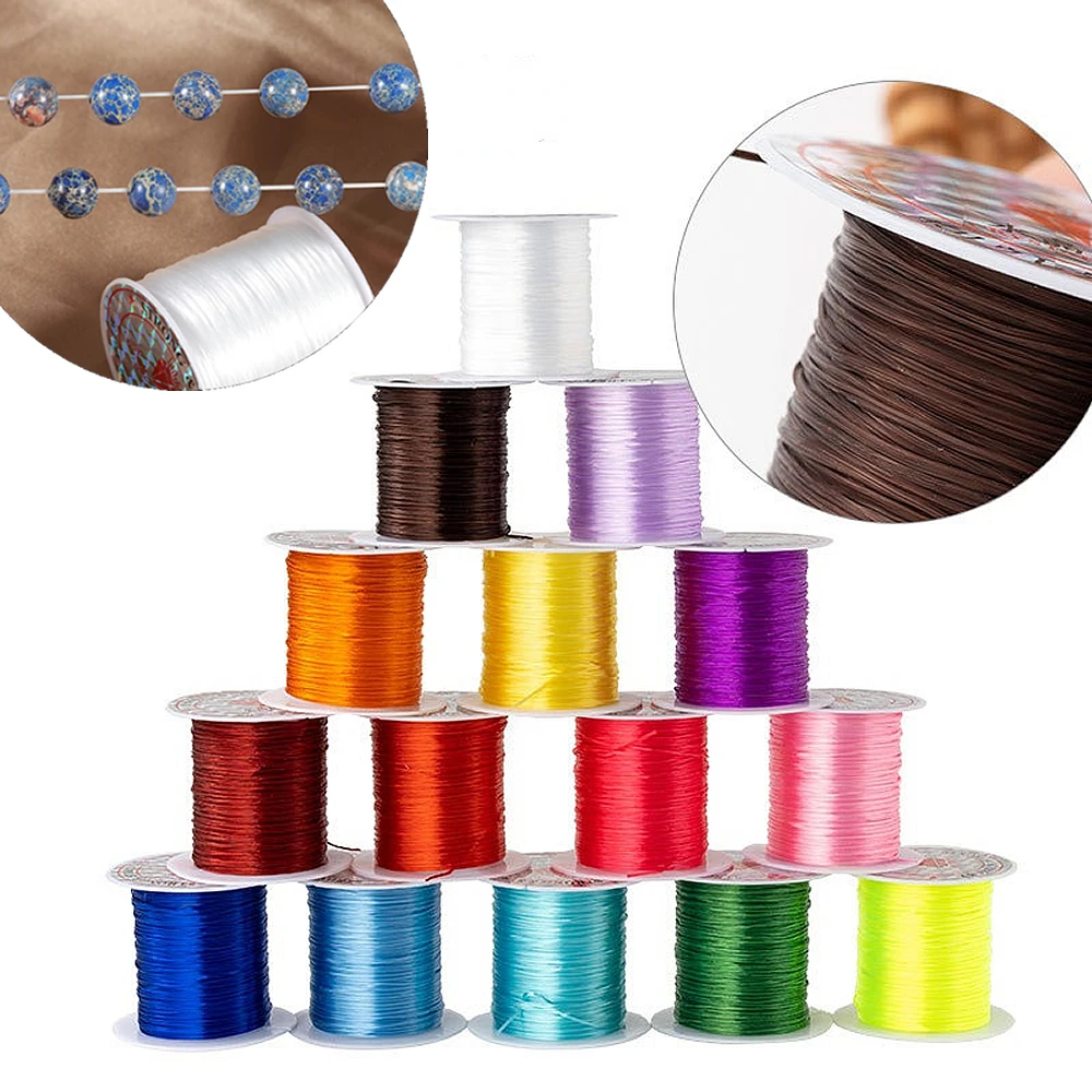 

25 Colors 0.7mm Elastic Thread Round Crystal Line Nylon Rubber Stretchy Cord Elastic Rope For Jewelry Making Beading Bracelet10M