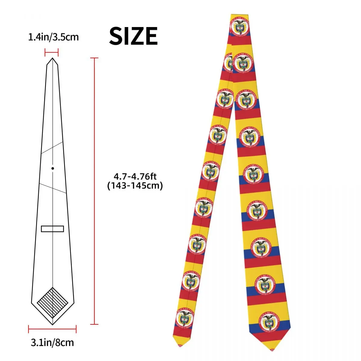 The President Colombia Flag Neckties Fashion Neck Ties for Men Accessories Gravatas Gift