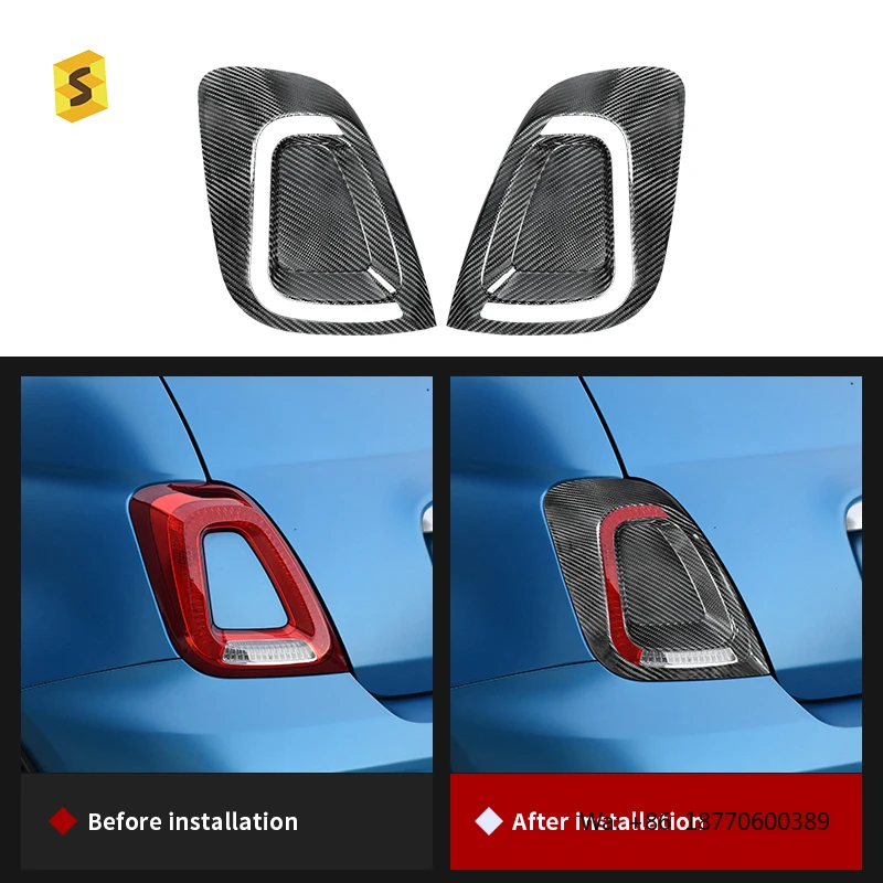 Shasha Carbon Fiber Real TAIL Frame Exterior Accessories Decoration Dry Carbon Fiber for Fiat Abarth 595