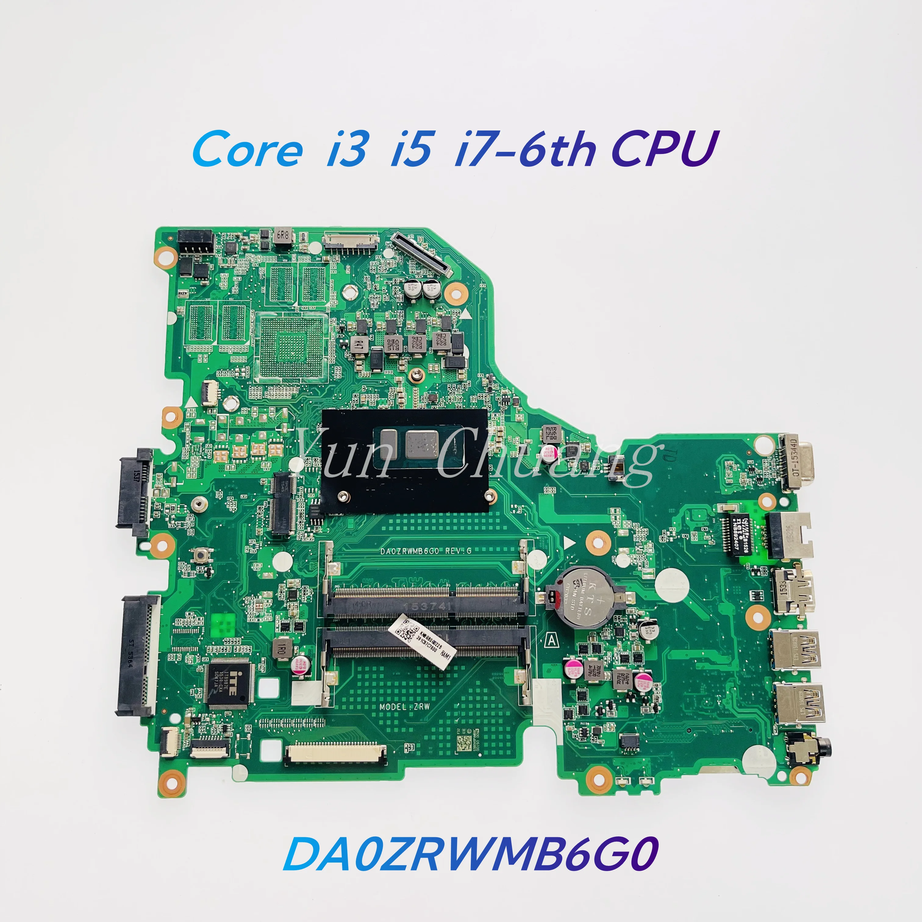 DA0ZRWMB6G0 For Acer Aspire E5-574 E5-574G F5-572G V3-575G P258-H Laptop motherboard With i3 i5 i7-6500U CPU UMA DDR3L Mainboard