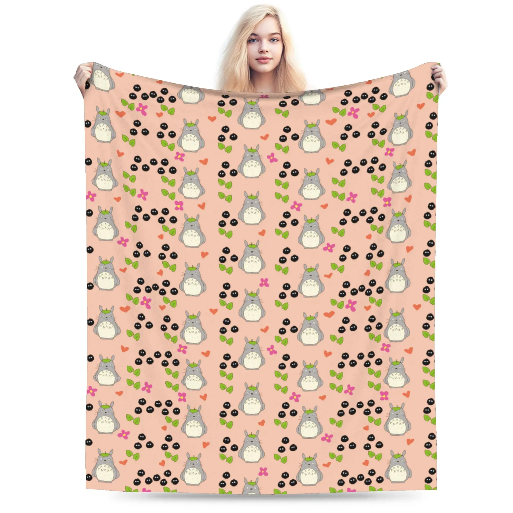 

Cartoon Anime T-Totoros Blanket Velvet All Season Multifunction Soft Throw Blankets for Home Bedroom Quilt