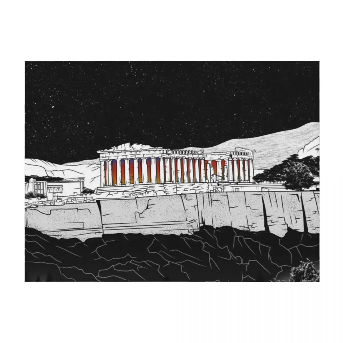 

Parthenon Night Throw Blanket Nap wednesday Beautifuls Single Blankets