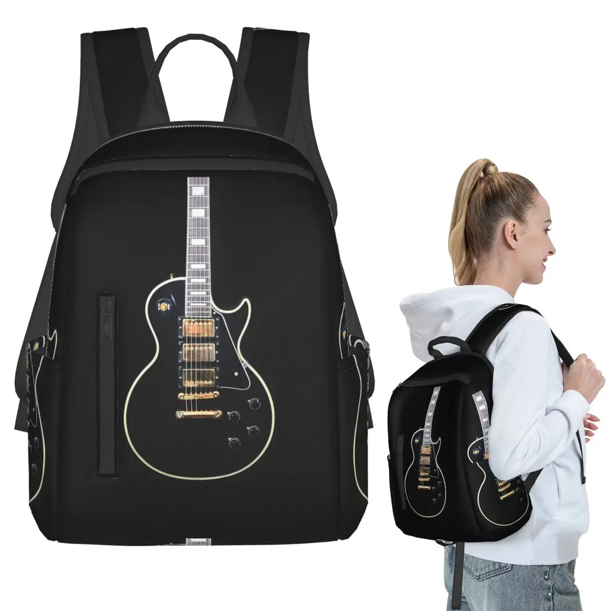 1995 Gibson Custom Shop 1958 Les Paul Backpack Student BookBag Kids School Bag Computer Shoulder Bags Men Women