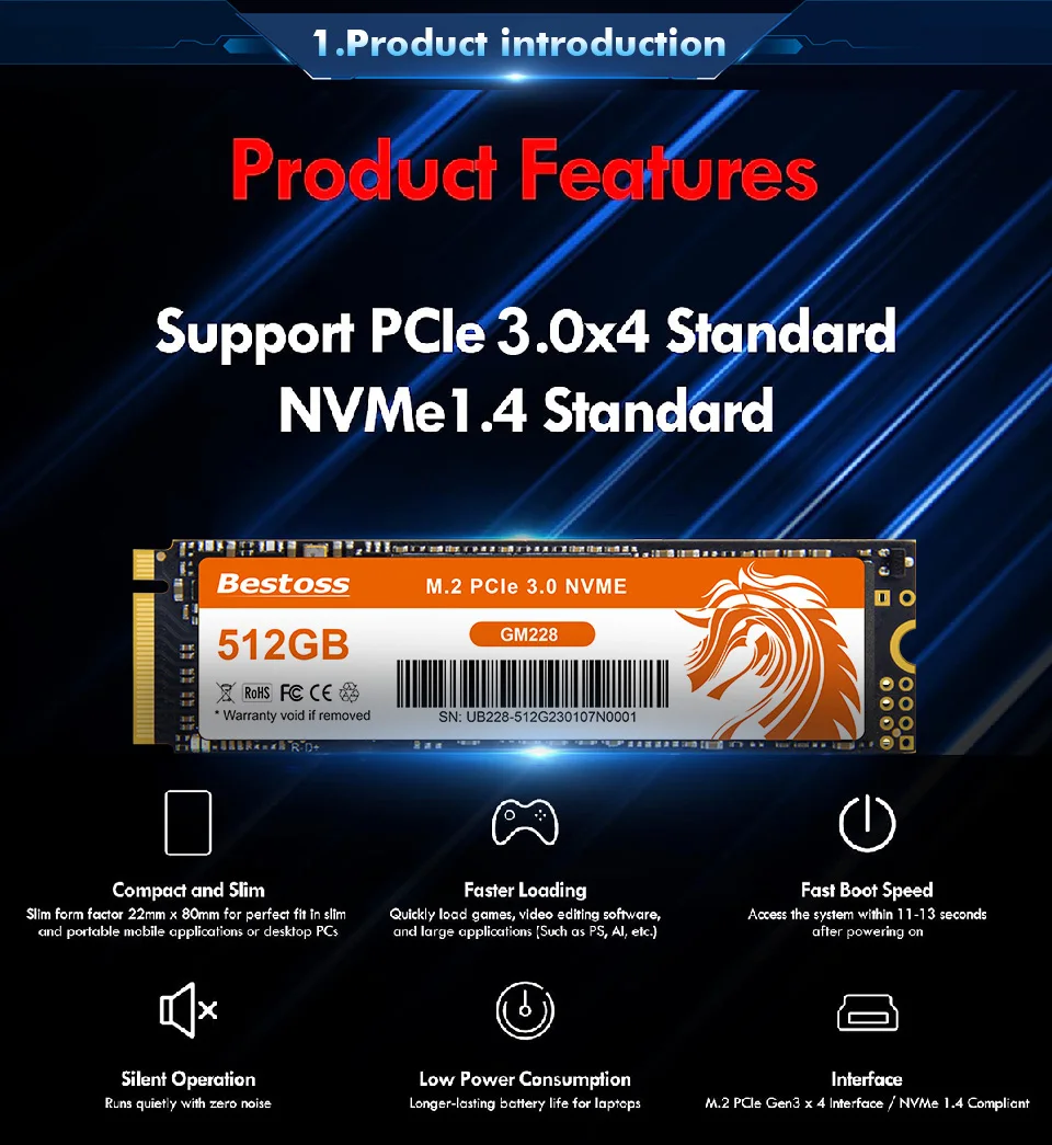 Bestoss Nvme M2 Ssd 1tb Notebook Ssd Nvme M2 256gb Diy Gaming Computer Internal Solid State Drives For Laptops GM228