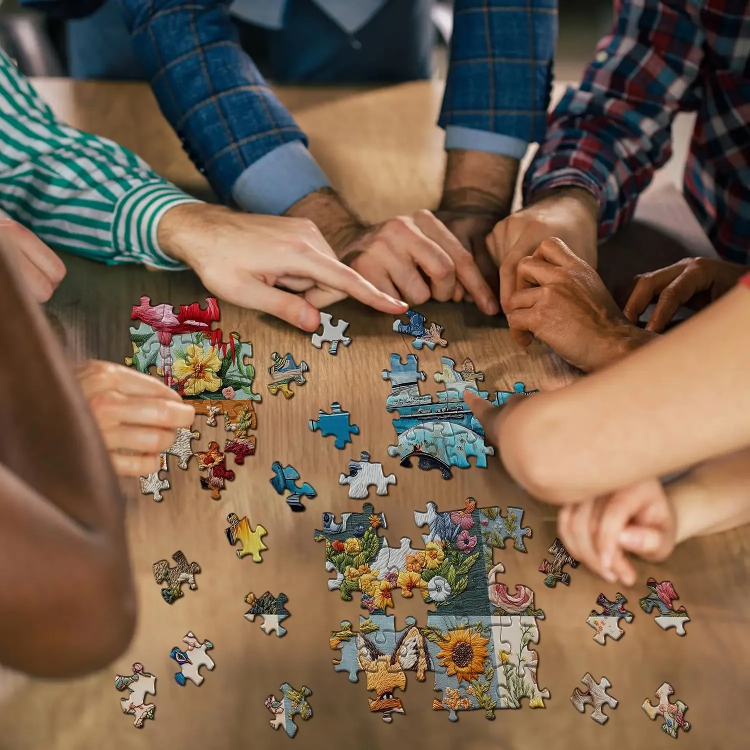 الكبار 300/500/1000 قطعة بازل قطع الملونة البرية التطريز لطيف الحيوان الألغاز التعليمية الترفيه لعبة طفل هدية