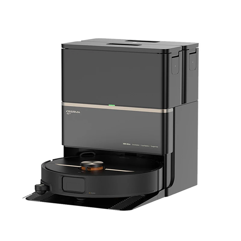 Aspiradora robótica Deerma X80 Ultra, con una potente capacidad de succión de 23.000 Pa y sistema de detección de obstáculos mediante doble