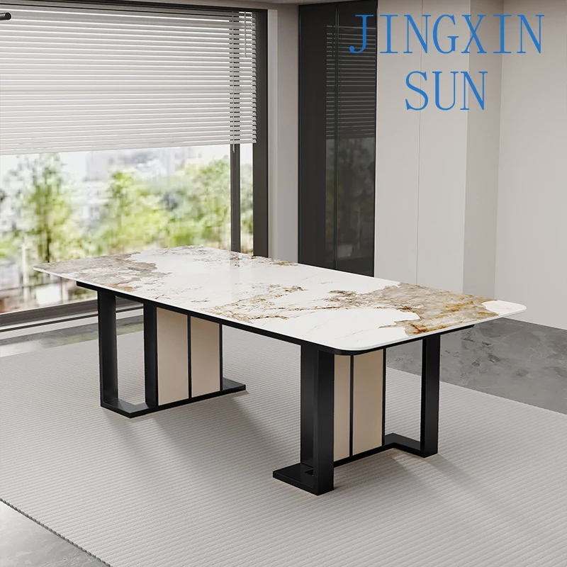 Stainless steel dining table legs bracket marble light luxury dining table foot base support frame rock slab long table island