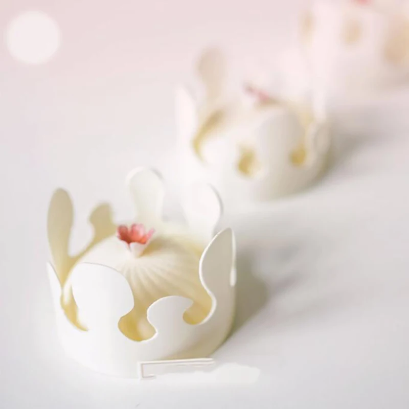 

A32P_2Pcs Carved Mould Cake Mousse Overlay Decoration Side Mold Pastry Cakes Baking Tools Silicone Hollowing Embossing Mold
