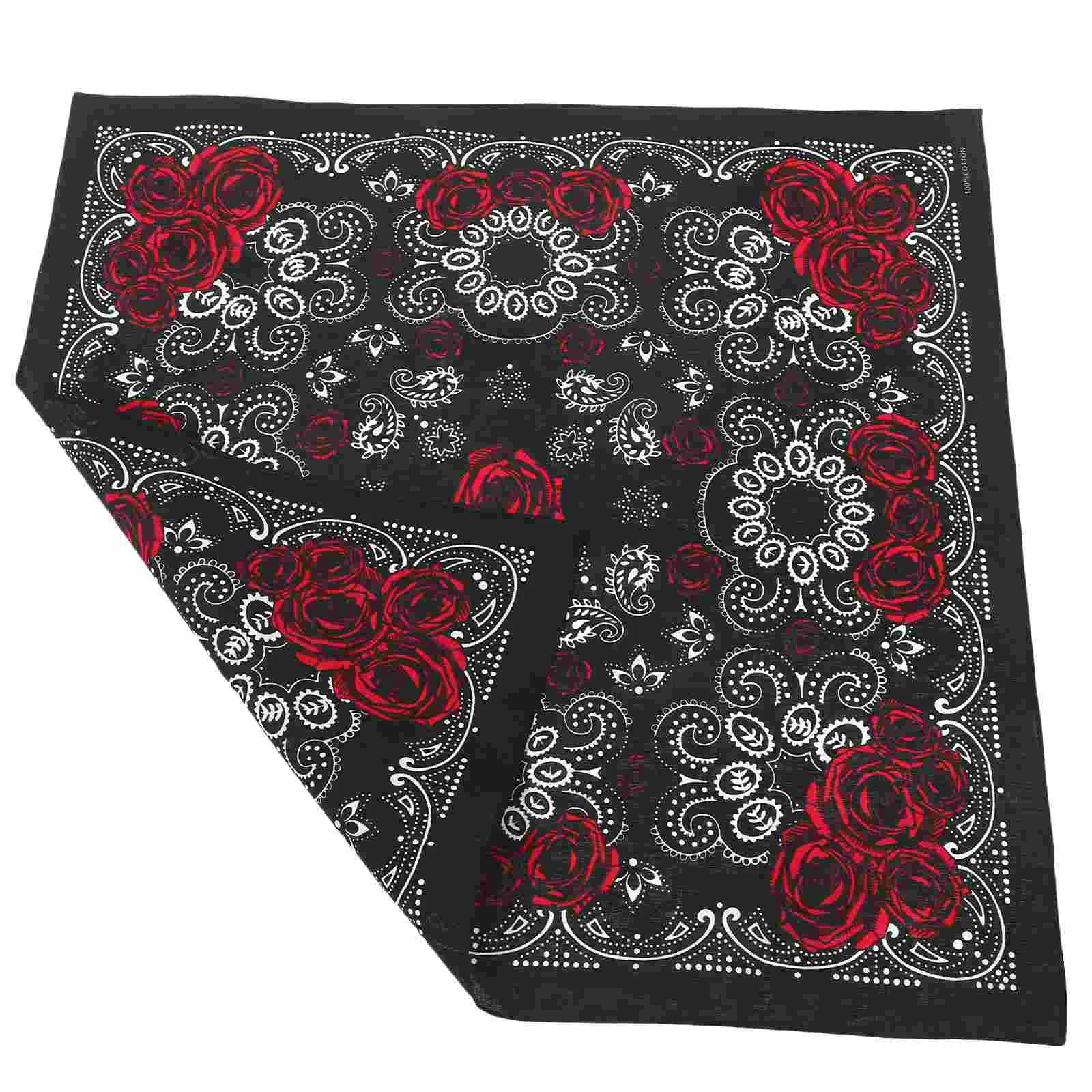 

Printed Headscarf Double Sided Bandana Headbands Men Cotton Bandanas Bandannas for Black Rose Women