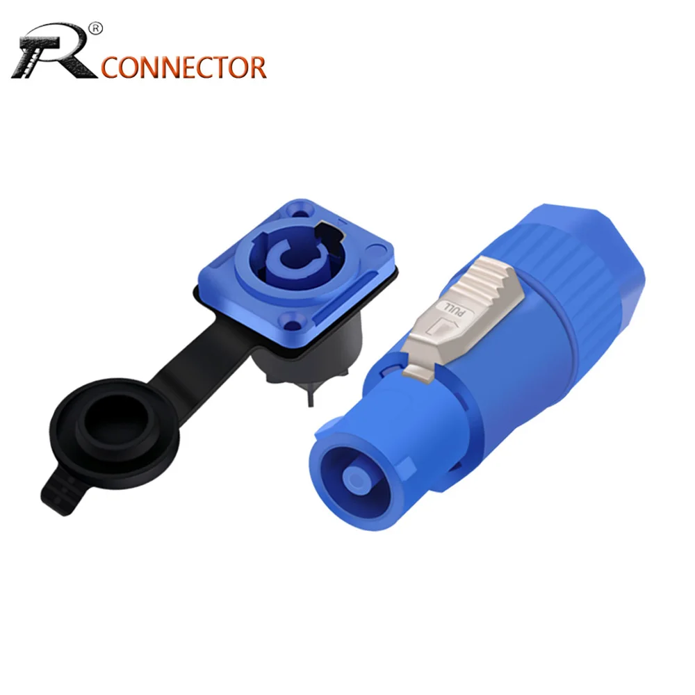 1pc Input/Output Waterproof PowerCON Type A NAC3FCA+NAC3MPA-1 Chassis Plug Panel Adapter 3Pins Powercon Speaker Connector