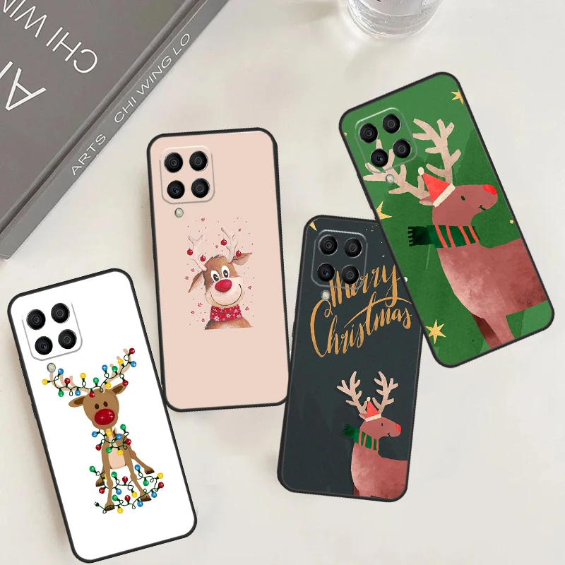 Merry Christmas Reindeer Case For Samsung Galaxy M52 M32 M22 M12 M13 M23 M33 M53 M14 M34 M54 M20 M30s M31s M51 Cover