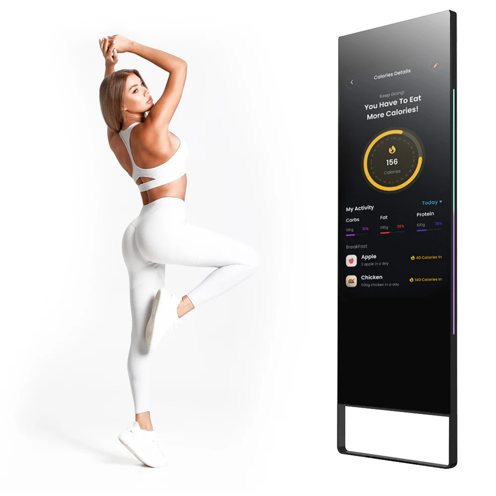 

WJW DZ LW Advanced 43 Inch Smart Digital Virtual Fitting Mirror Interactive Touch Screen Magic Fitness Mirror for Exercise Worko