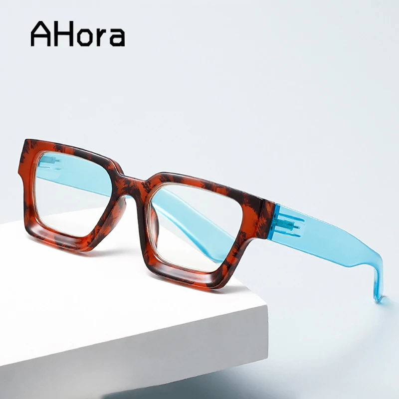 

Ahora New Square Reading Glasses Fro Women&Men Blocking Blue Light Big Frame Presbyopia Eyeglasses +1.0...+ 4.0 Europe&America