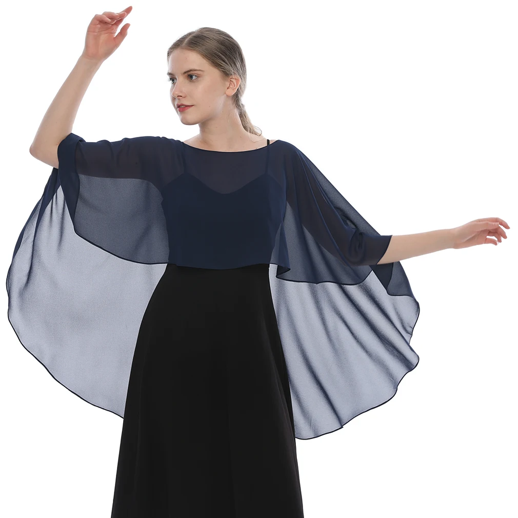 Womens Soft Chiffon Capes Shawl Ladies Evening Wedding Capes Shrug Ladies Bridal Lightweight Long Shawl and Wraps Dress Cover Up