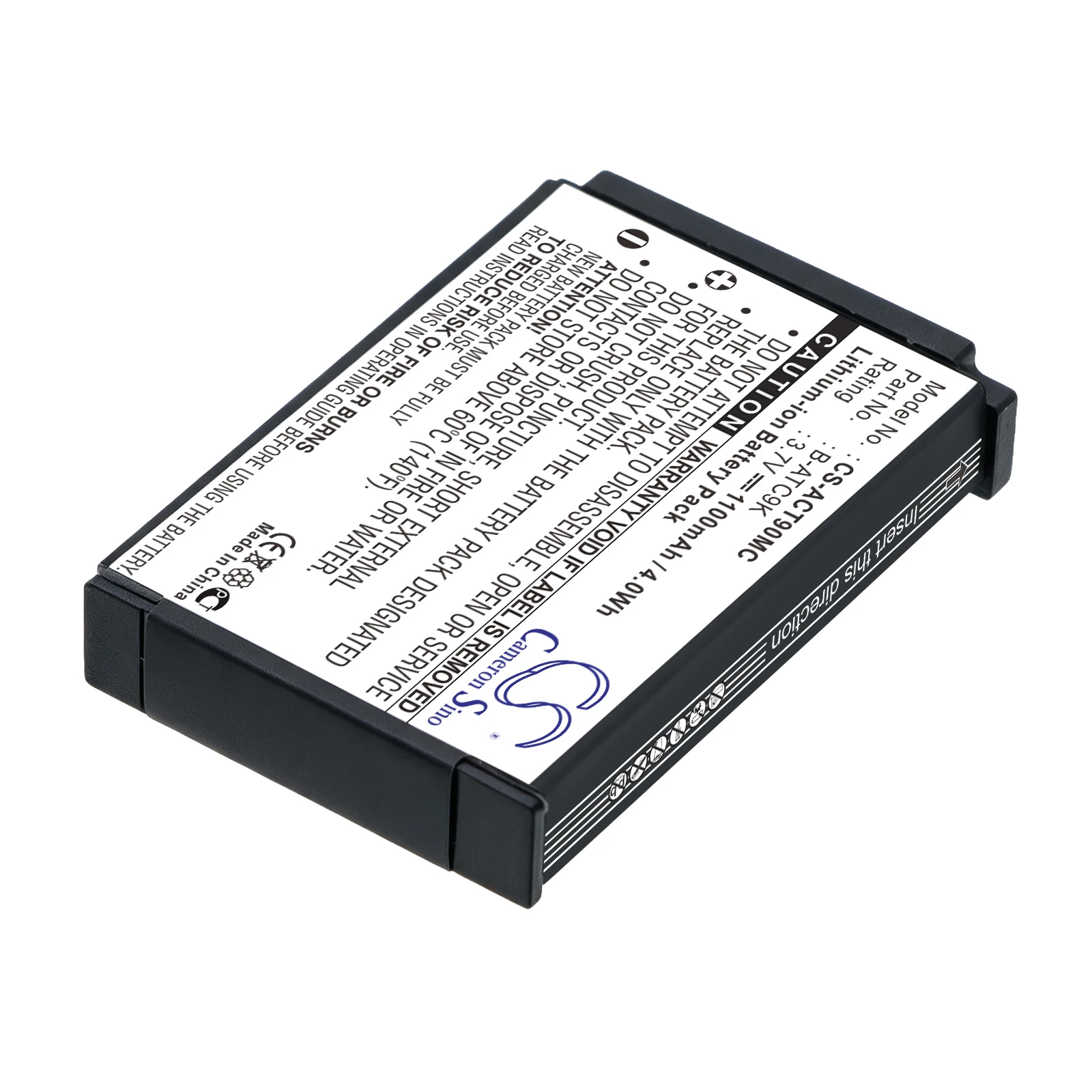Battery for Oregon Scientific ATC9k Action Camera,ATC9k PN:B-ATC9K,B-ATC9K-JWP,AE803042P8HT (1100mAh) 3.7V