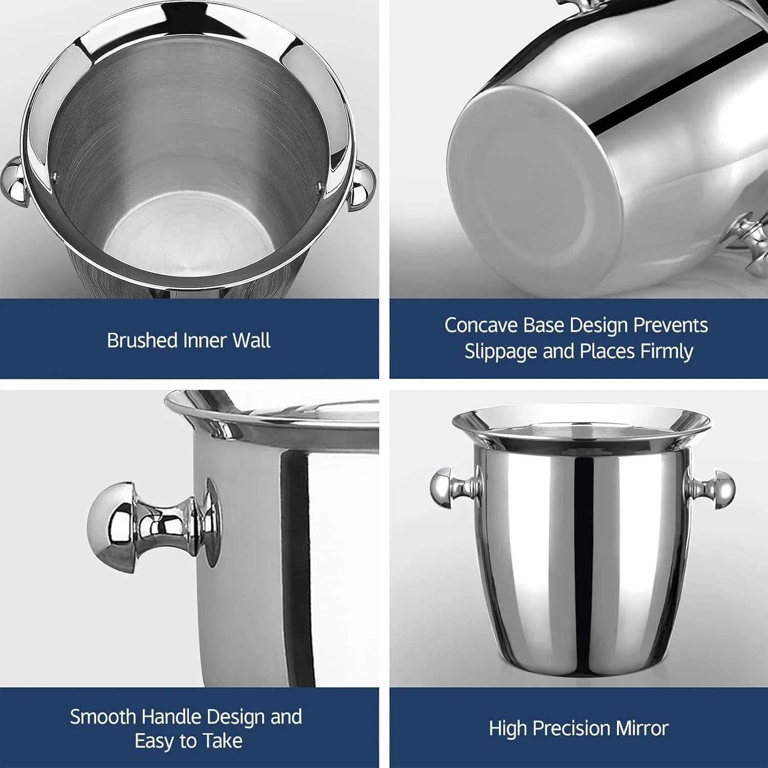 Large Stainless Steel Ice Bucket Commercial Bar Champagne Wine Beer Cooler Tub Dry Ice Storage Container