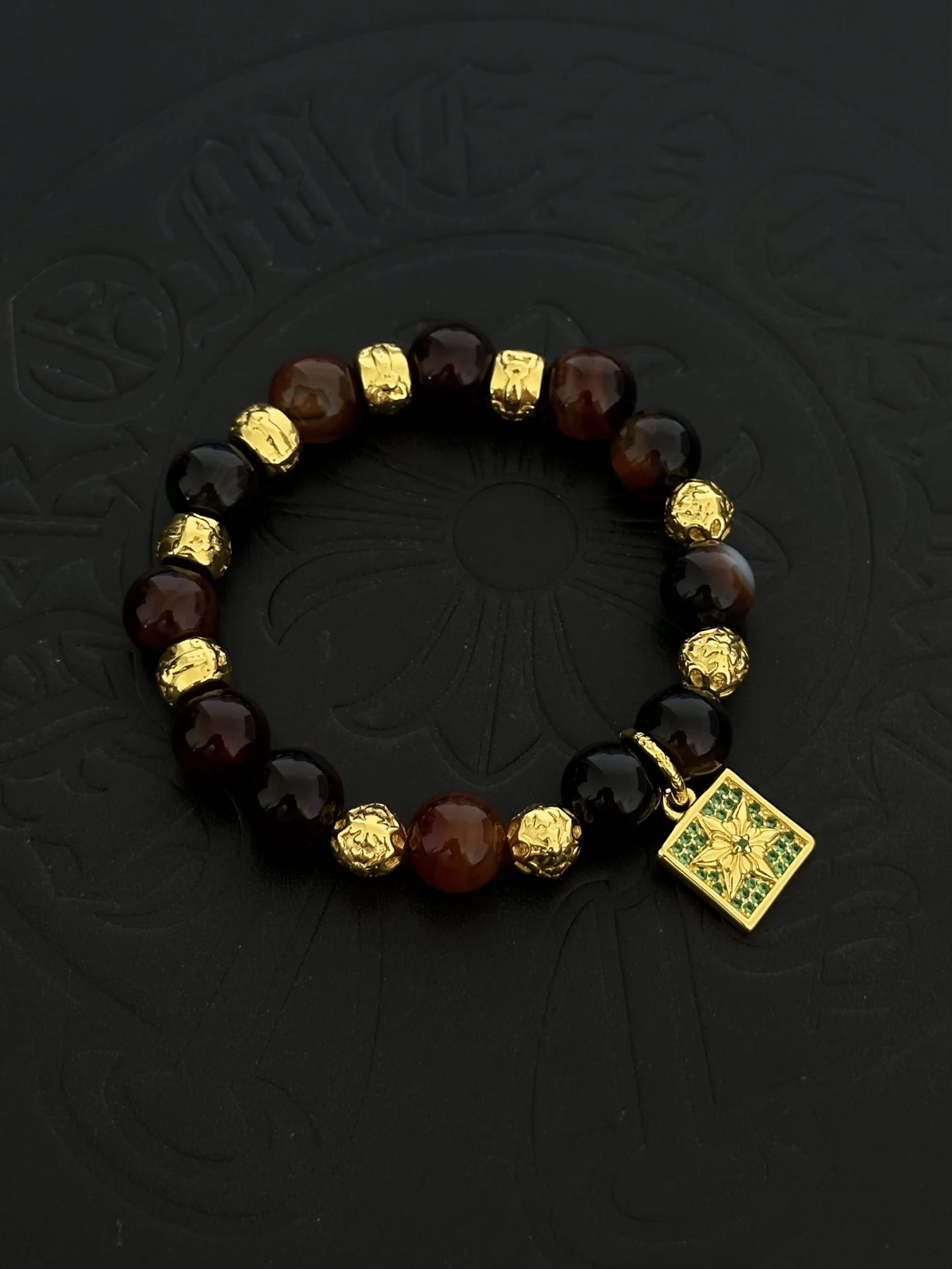 S925 sterling silver charm old couple bracelet square hexagram light luxury CH versatile accessories
