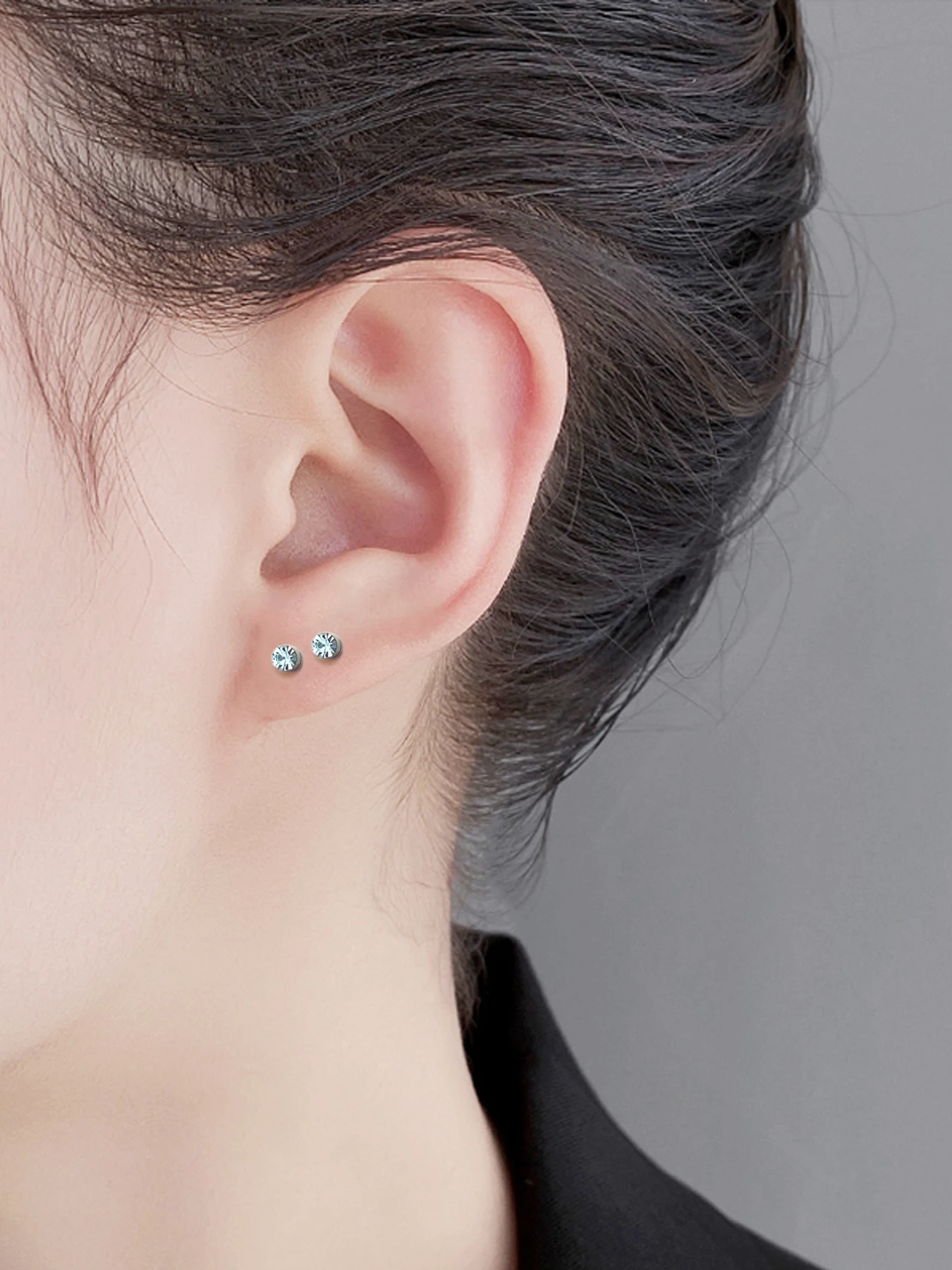 1Pair Magnetic Stud Earring Fake Piercing Nose Stud Crystal Earrings Punk Clip Zircon Magnet Stud Non Piercing Jewelry 3/4/5mm