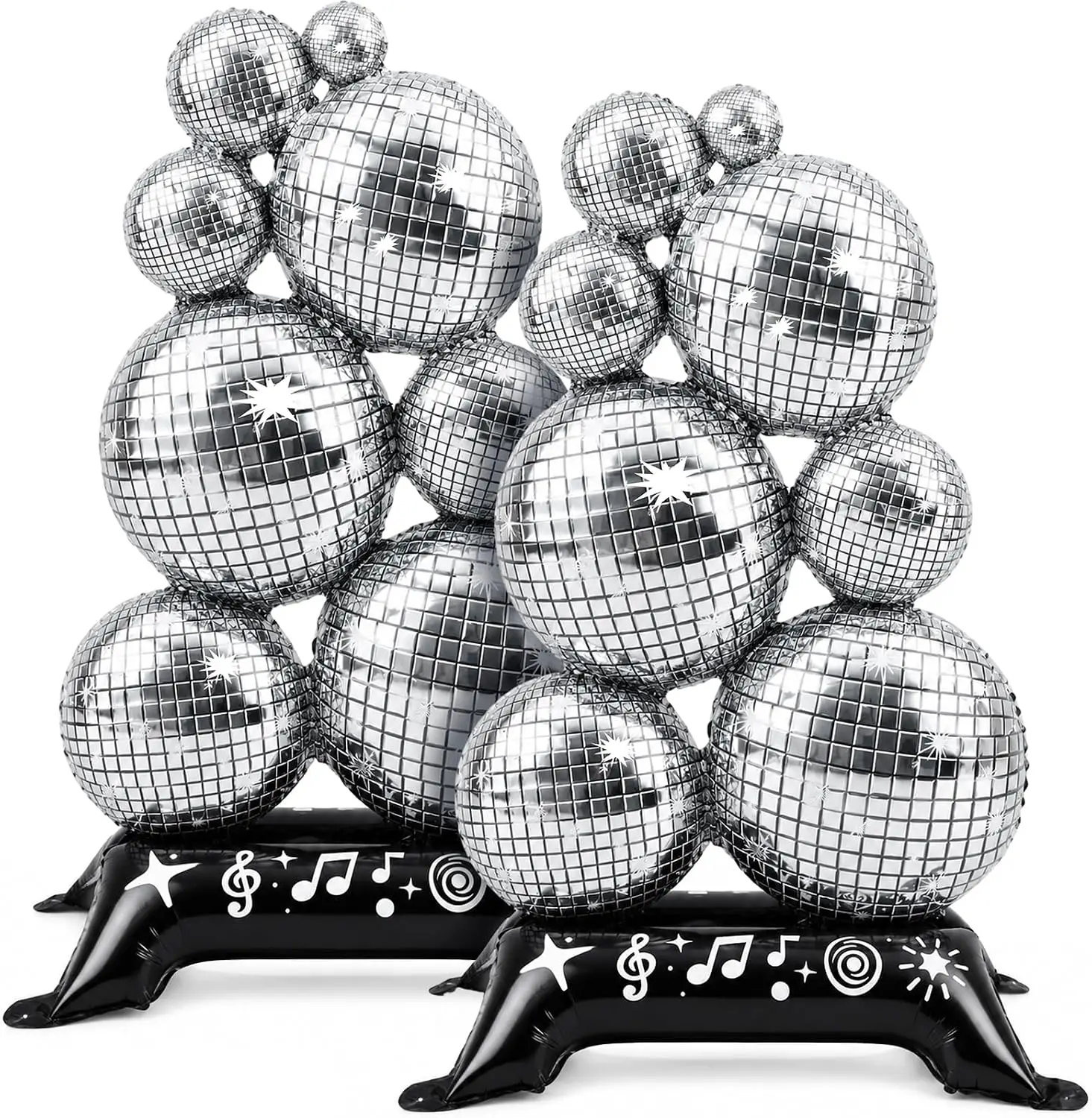 Soulchen 2 Pack 3.6 ft Giant Self Standing Disco Ball Balloons for Party