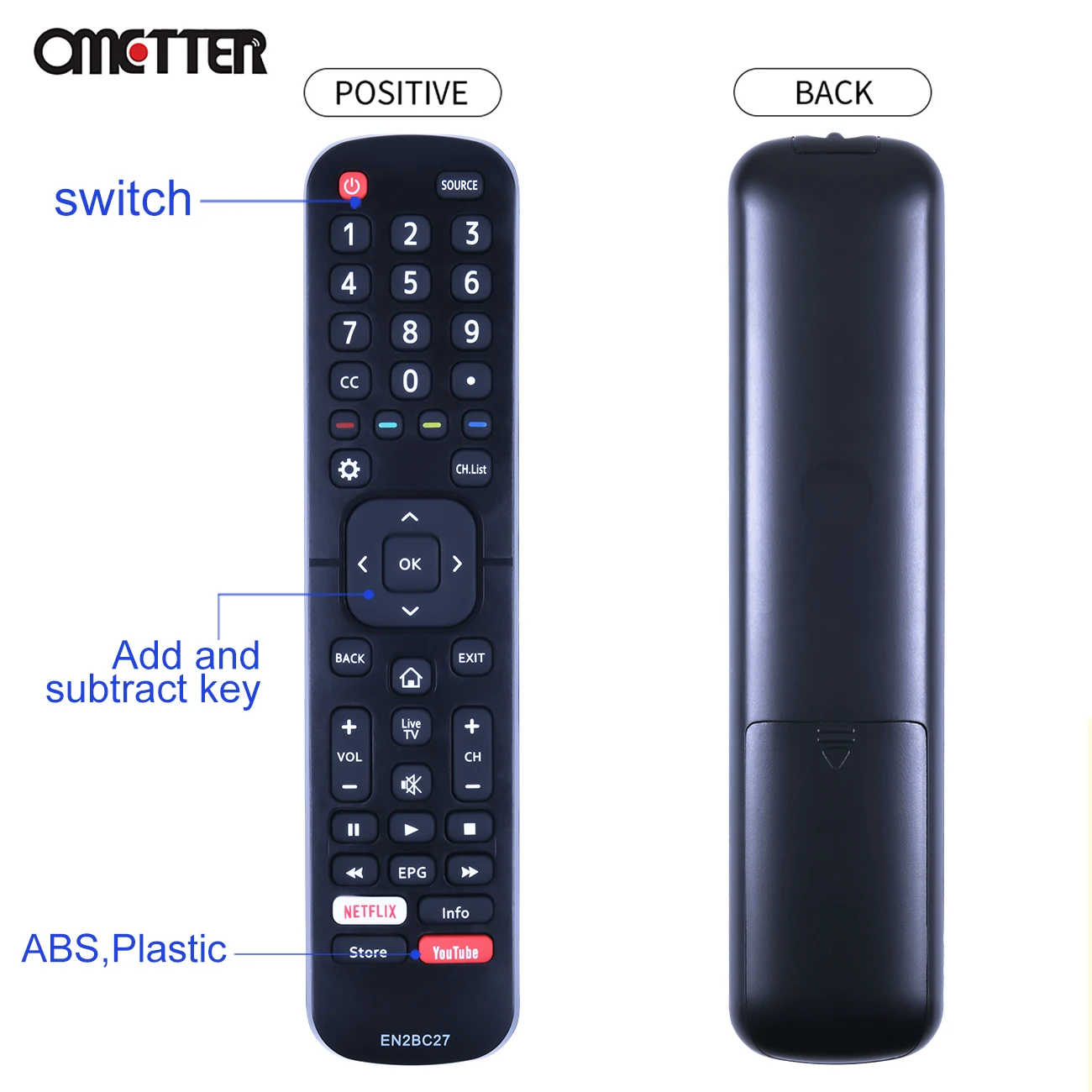 EN2BC27 Voor Hisense Smart Tv Afstandsbediening 50K303/ 55K303V2(183 Up)/ 43A5605/ 39A5605/ 32A5605