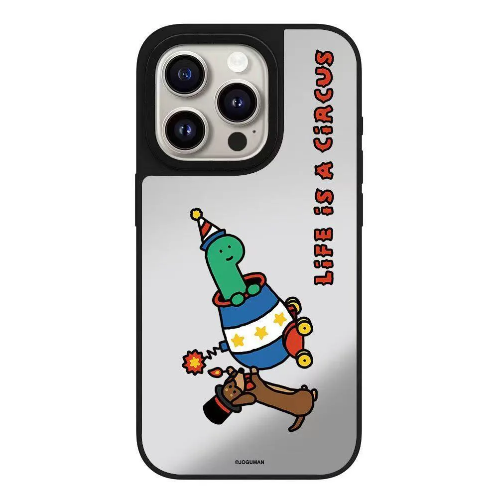 

Cute Dinosaur Circus Performance Mirror Magnetic Phone Case Cover for IPhone 12 13 14 15 16 17 Pro Max Case