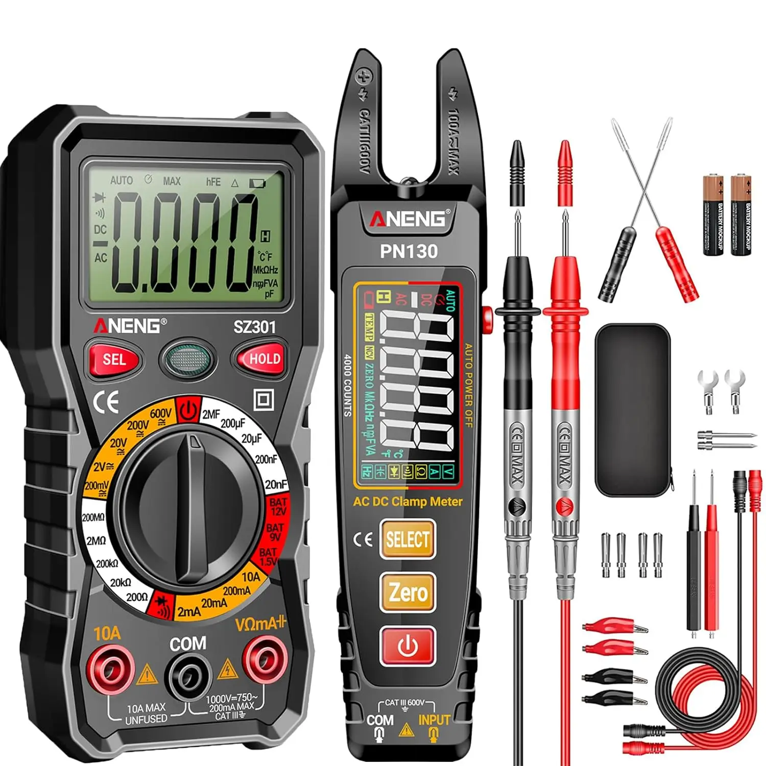 

Перезаряжаемый мультиметр с зажимом, цветной ЖК-дисплей, напряжение переменного/постоянного тока, ток, сопротивление, непрерывность, диод, емкость, подсветка