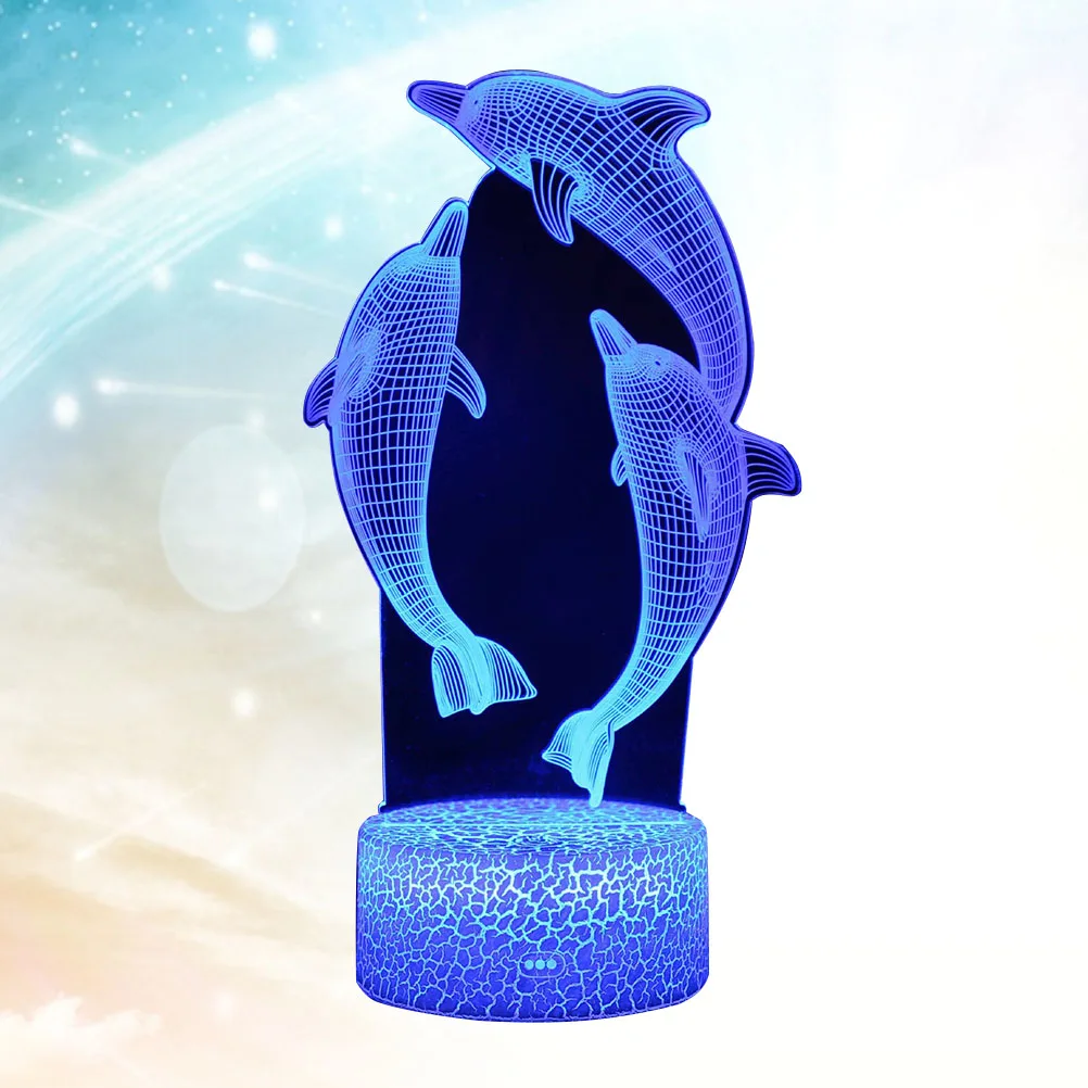 

3 D 3d Night Lamp LED Rechargeable for Decoration Lighting Gift Dolphin