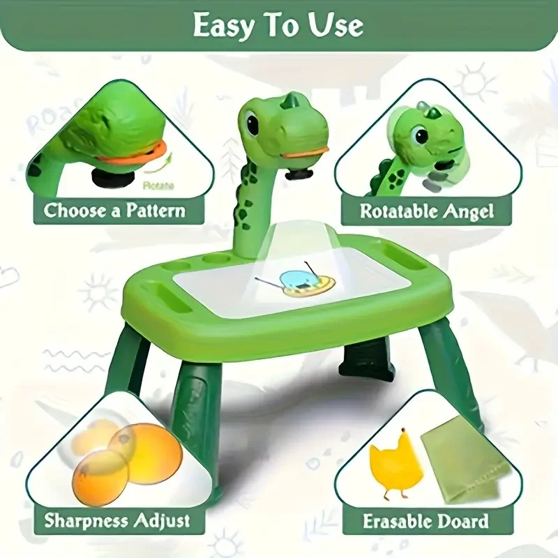 A popular unicorn projection music drawing board in the United States, suitable for children over 3 years old to learn drawing.
