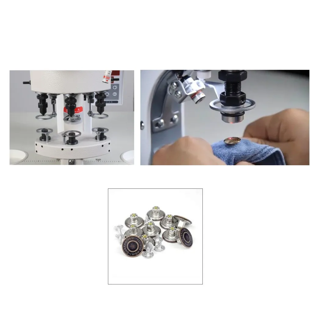 High Speed Snap Button Press Machine 3 Head Pneumatic Button Making Machine