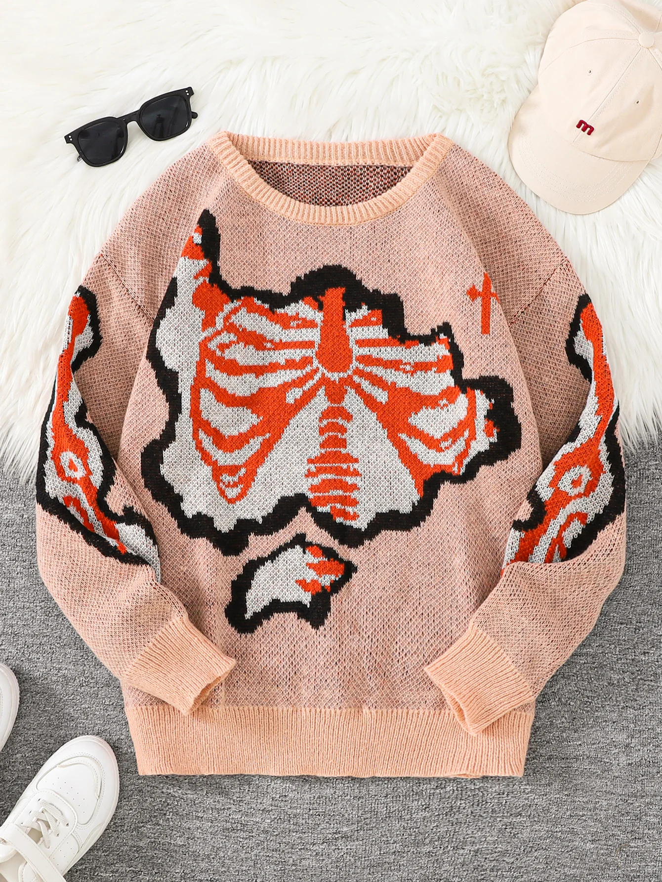 Herbst- und Winter-Pullover mit niedlichem Hundemotiv, doppelseitigem Jacquardmuster, lässiger Rundhals-Strickpullover für Herren, geeignet für den täglichen Gebrauch, Unisex-Oberbekleidung. – Detail 3