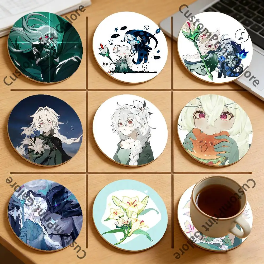 

White Lily C-CookieS Eco-Friendly Pine Coasters HD Print Design Non-Slip, Heat-Resistant Table Protection