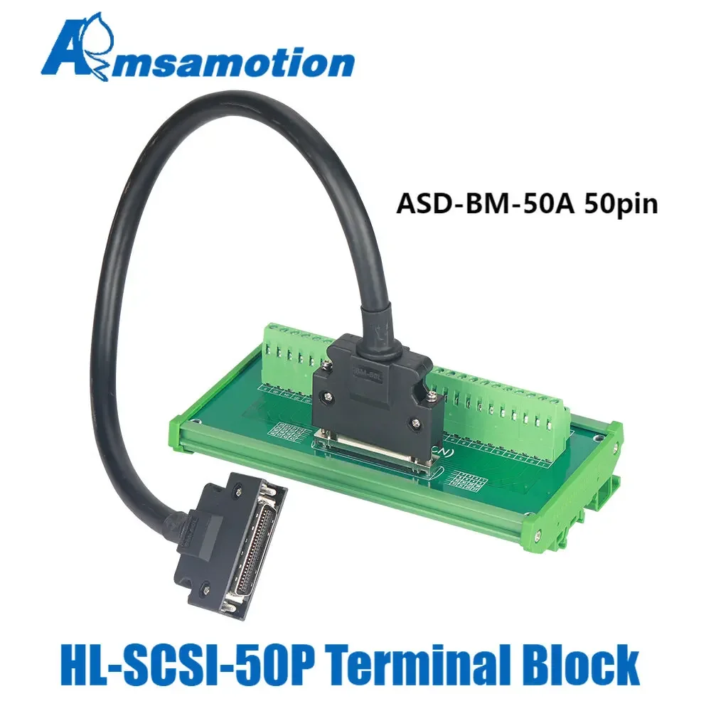 CN1 Terminal Board Block SCSI50 Amsamotion HL-SCSI-50P(CN) for Delta ASD-A2 AB Series Servo Driver ASD-BM-50A Cable SCSI50