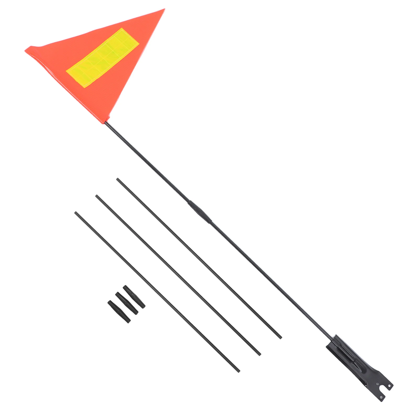 

1 Set Bike Safety Durable Fiberglass Pole Bright Reflective Bicycle Triangle Flag For Cycling Riding