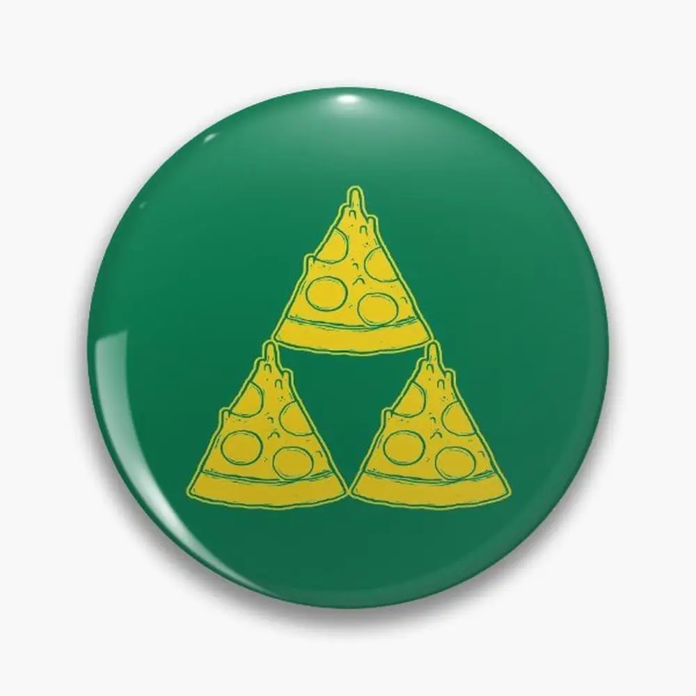 Pizza Triforce  Pin Buttons Brooches  Jewelry Accessory Customize Brooch Fashion Lapel Badges