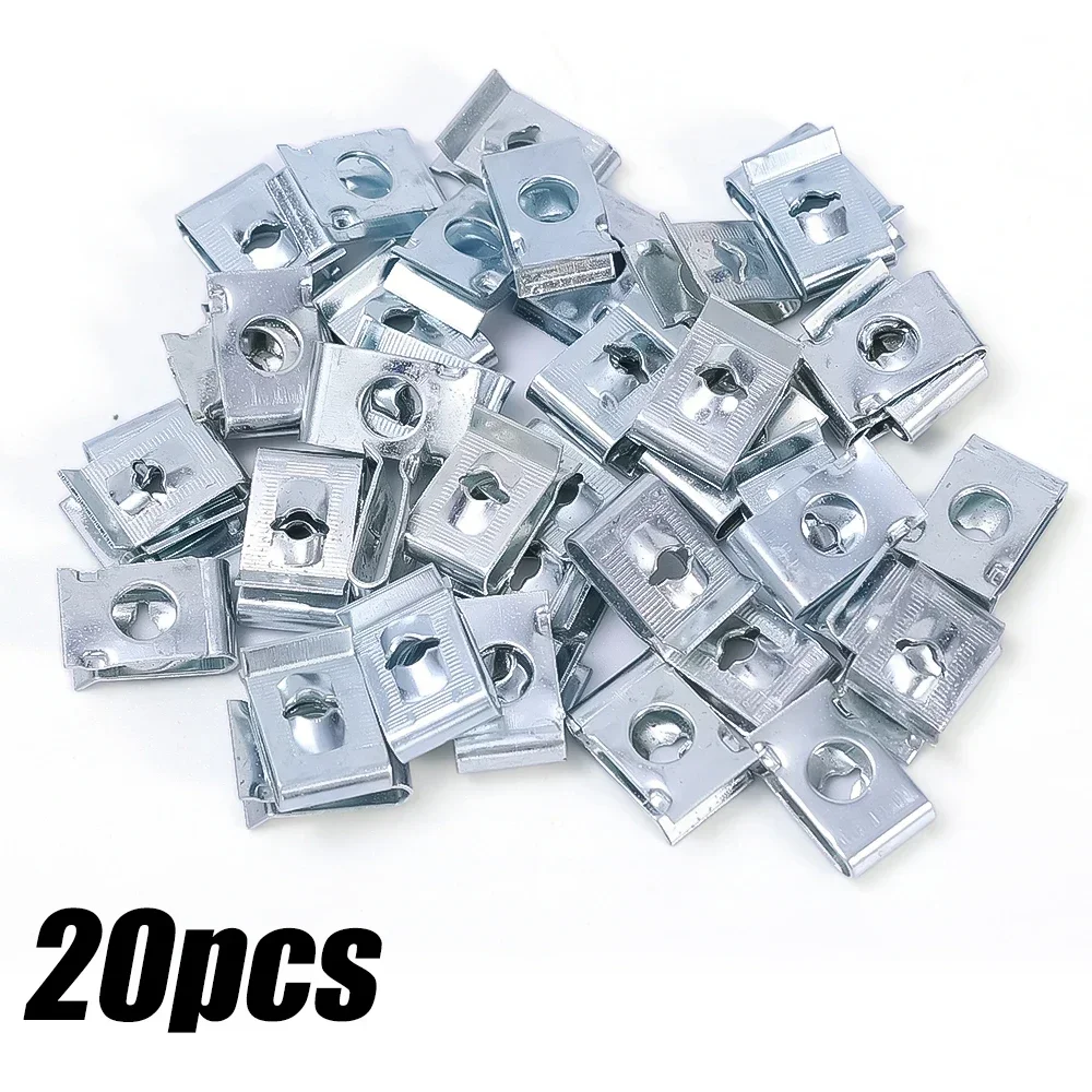 The Lord of the Tools Assortiment de 150 clips en U en métal automobile - Assortiment d'écrous en U - Rivets de fixation de voiture - Base de fixation pour panneau de voiture - Garniture de porte