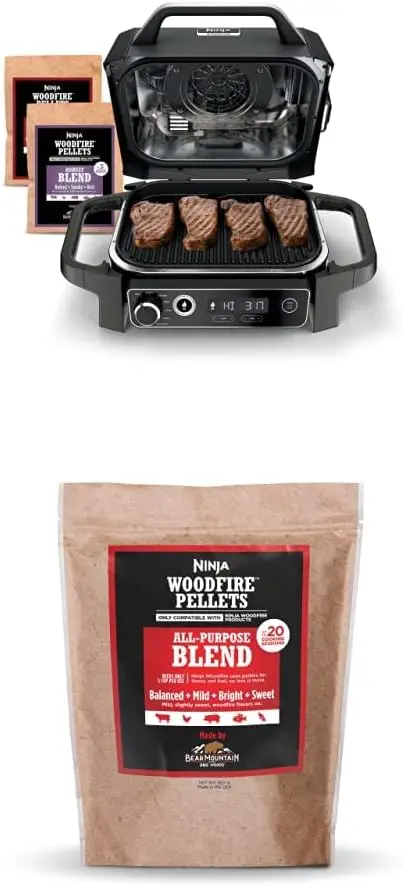 

7-in-1 Outdoor Grill, BBQ Smoker, & Outdoor Air Fryer plus Bake, Roast, Dehydrate, & Broil, with All Purpose Blend Pellets